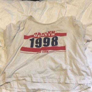 White croptop with writing